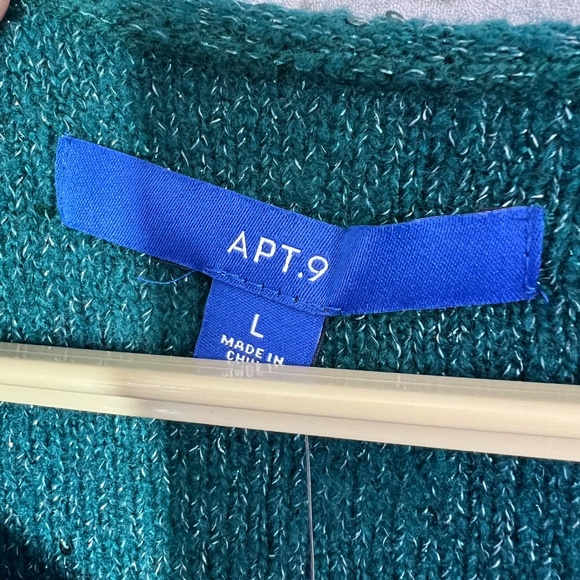 NWT🤩 |•APT. 9•| Beautiful Emerald Green Sequin Sparkle Sweater Size Large - Picture 6 of 8